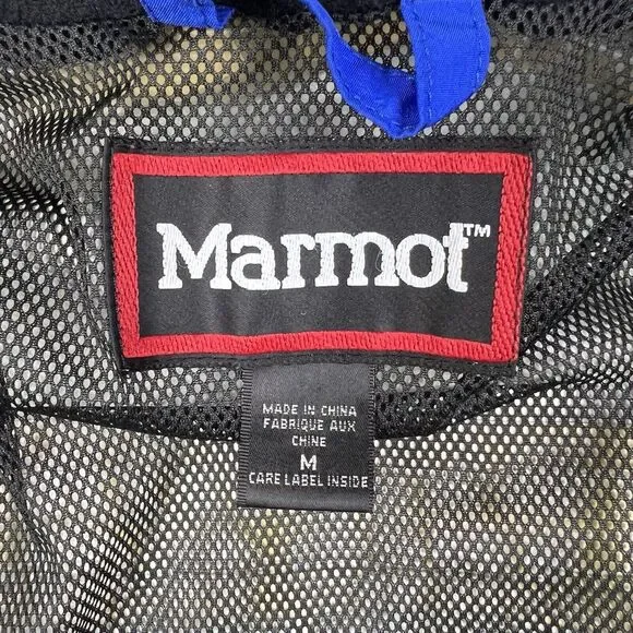 Marmot Jacket Mens Medium Blue Gore-Tex Pro Shell Full Zip Mesh Lined Outdoors‎